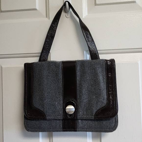 Hobo Wool and patent leather trim purse - Picture 1 of 13